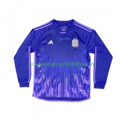 Maillot Argentine Homme Tenue Extérieur Coupe du Monde 2022 Manche Longue