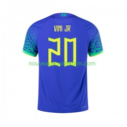 Maillot Brésil Vinicius Junior 20 Homme Tenue Extérieur Coupe du Monde 2022 Manche Courte