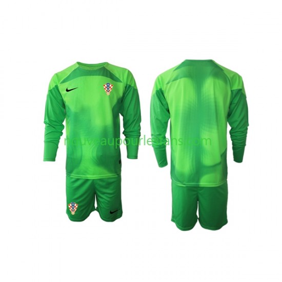 Maillot Croatie Gardien Enfant Tenue Extérieur Coupe du Monde 2022 Manche Longue