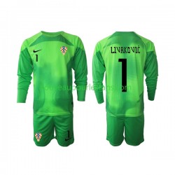Maillot Croatie Livakovic 1 Gardien Enfant Tenue Extérieur Coupe du Monde 2022 Manche Longue