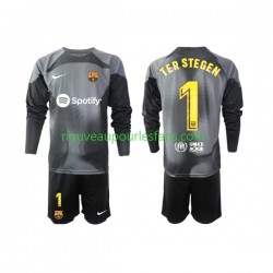 Maillot FC Barcelone Ter Stegen 1 Gardien Enfant Tenue Extérieur 2022-2023 Manche Longue
