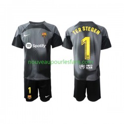 Maillot FC Barcelone Ter Stegen 1 Gardien Enfant Tenue Extérieur 2022-2023 Manche Courte