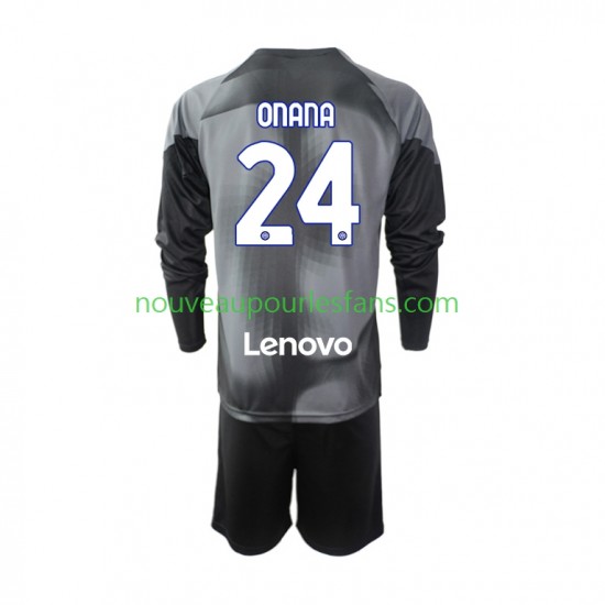 Maillot Inter Milan Andre Onana 24 Gardien Enfant Tenue Domicile 2022-2023 Manche Longue
