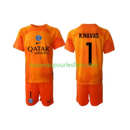 Maillot Paris Saint-Germain Keylor Navas 1 Gardien Enfant Tenue Extérieur 2022-2023 Manche Courte