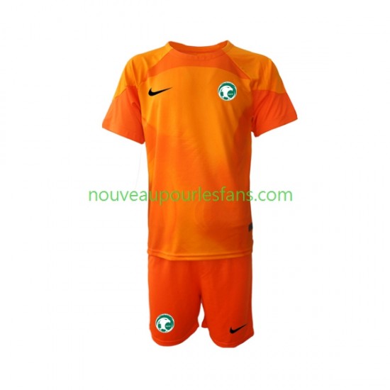 Maillot Arabie saoudite Gardien Enfant Tenue Extérieur Coupe du Monde 2022 Manche Courte