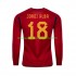 Maillot Espagne JORDI ALBA 18 Homme Tenue Domicile Coupe du Monde 2022 Manche Longue