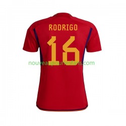 Maillot Espagne RODRIGO 16 Homme Tenue Domicile Coupe du Monde 2022 Manche Courte