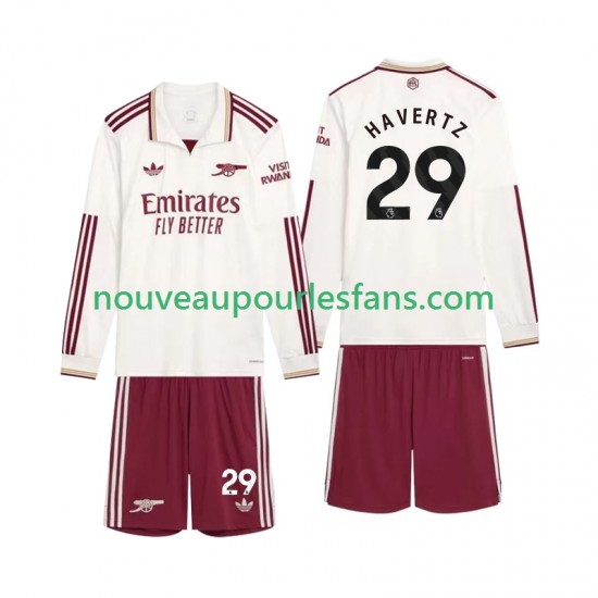 Maillot Arsenal Havertz 29 Enfant Tenue 3ème 2025-2026 Manche Longue