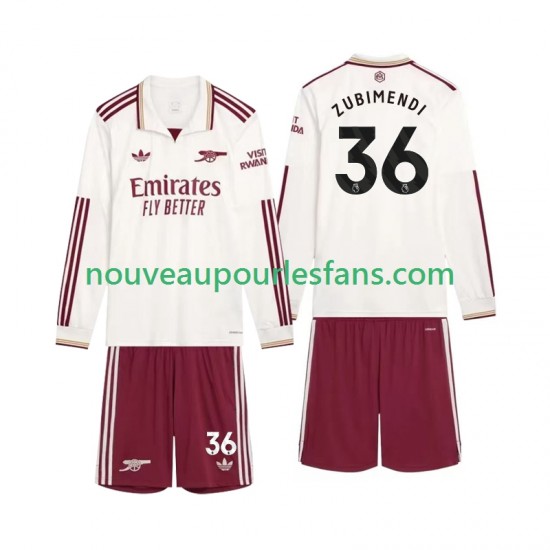 Maillot Arsenal Zubimendi 36 Enfant Tenue 3ème 2025-2026 Manche Longue
