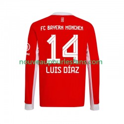 Maillot Bayern Munich Luis Diaz 14 Homme Tenue Domicile 2025-2026 Manche Longue