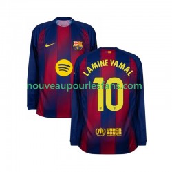 Maillot FC Barcelone Lamine Yamal 10 Homme Tenue Domicile 2025-2026 Manche Longue