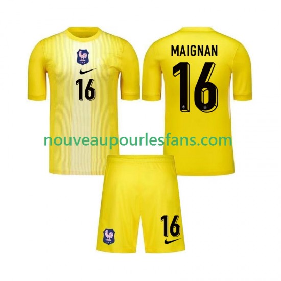 Maillot France Maignan 16 Gardien Enfant Tenue Domicile 2025 Manche Courte