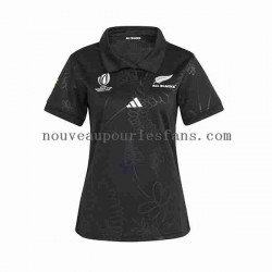 Maillot Rugby ALL BLACKS RWC 2023 Femme Tenue Domicile  Manche Courte