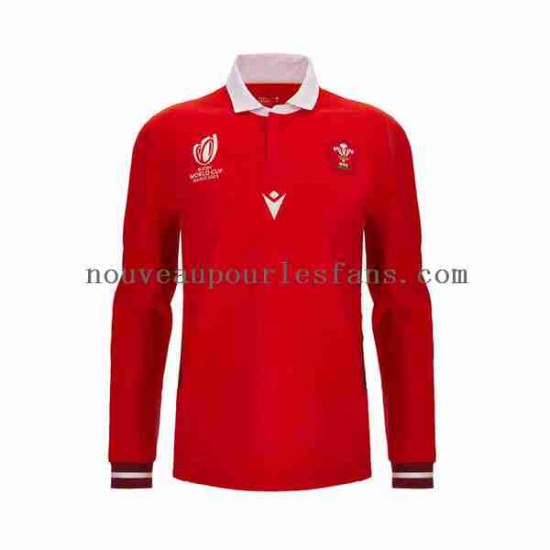 Maillot Rugby Pays de Galles RWC 2023 Homme Tenue Domicile  Manche Longue