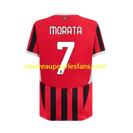 Maillot AC Milan Alvaro Morata 7 Homme Tenue Domicile 2024-2025 Manche Courte