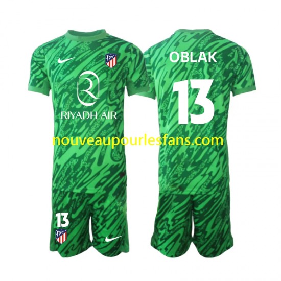 Maillot Atlético Madrid Jan Oblak 13 Gardien Enfant Tenue Extérieur 2024-2025 Manche Courte