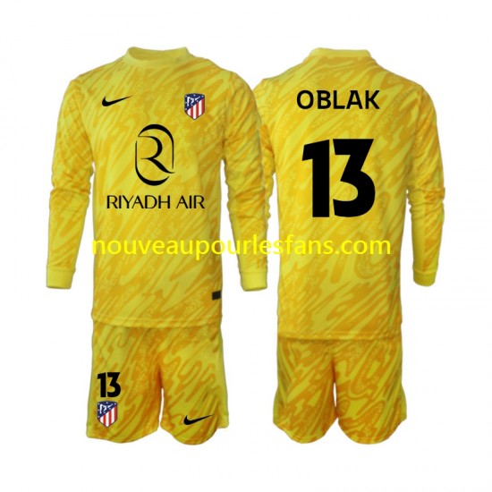 Maillot Atlético Madrid Jan Oblak 13 Gardien Enfant Tenue 3ème 2024-2025 Manche Longue