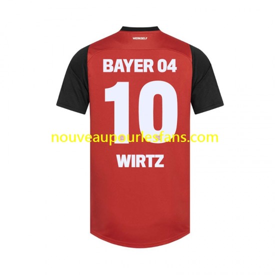 Maillot Bayer 04 Leverkusen Florian Wirtz 10 Homme Tenue Domicile 2024-2025 Manche Courte