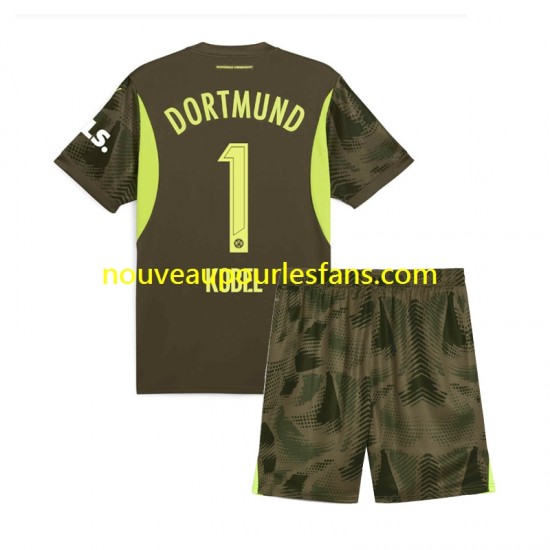 Maillot Borussia Dortmund Gregor Kobel 1 Gardien Enfant Tenue Extérieur 2024-2025 Manche Courte