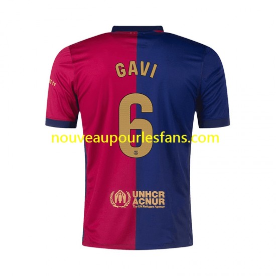 Maillot FC Barcelone GAVI 6 Homme Tenue Domicile 2024-2025 Manche Courte