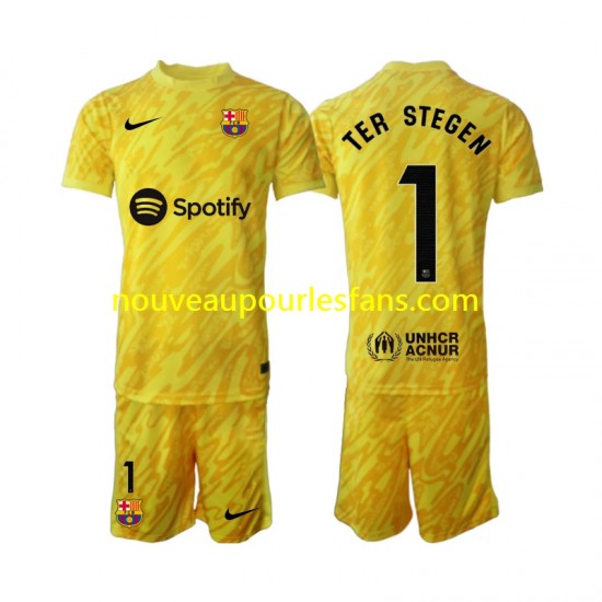 Maillot FC Barcelone Ter Stegen 1 Gardien Enfant Tenue Extérieur 2024-2025 Manche Courte