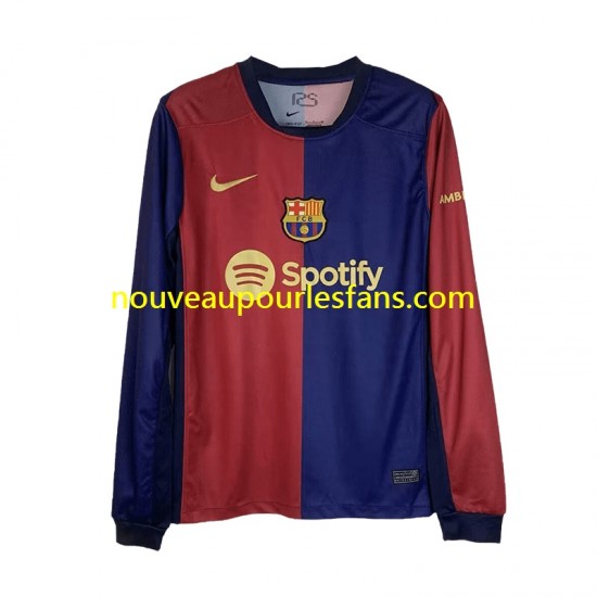 Maillot FC Barcelone Homme Tenue Domicile 2024-2025 Manche Longue