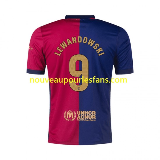 Maillot FC Barcelone Robert Lewandowski 9 Homme Tenue Domicile 2024-2025 Manche Courte