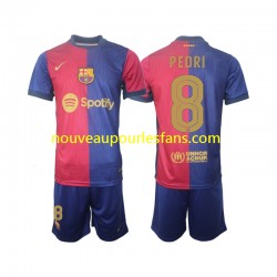 Maillot FC Barcelone UCL Font PEDRI 8 Enfant Tenue Domicile 2024-2025 Manche Courte