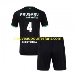 Maillot Feyenoord Rotterdam Lutsharel Geertruida 4 Enfant Tenue Extérieur 2024-2025 Manche Courte