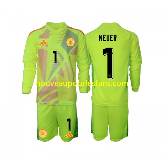 Maillot Allemagne Manuel Neuer 1 Gardien Enfant Tenue Extérieur Euro 2024 Manche Longue