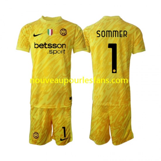 Maillot Inter Milan Yann Sommer 1 Gardien Enfant Tenue Extérieur 2024-2025 Manche Courte