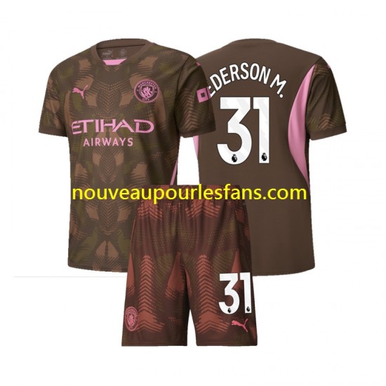 Maillot Manchester City Ederson M 31 Gardien Enfant Tenue Domicile 2024-2025 Manche Courte