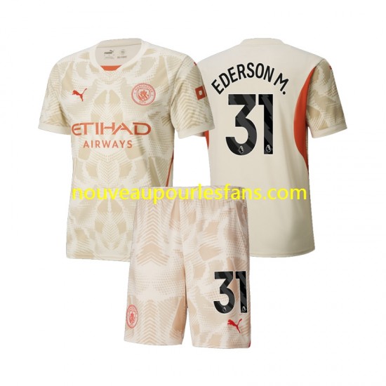 Maillot Manchester City Ederson M 31 Gardien Enfant Tenue 3ème 2024-2025 Manche Courte