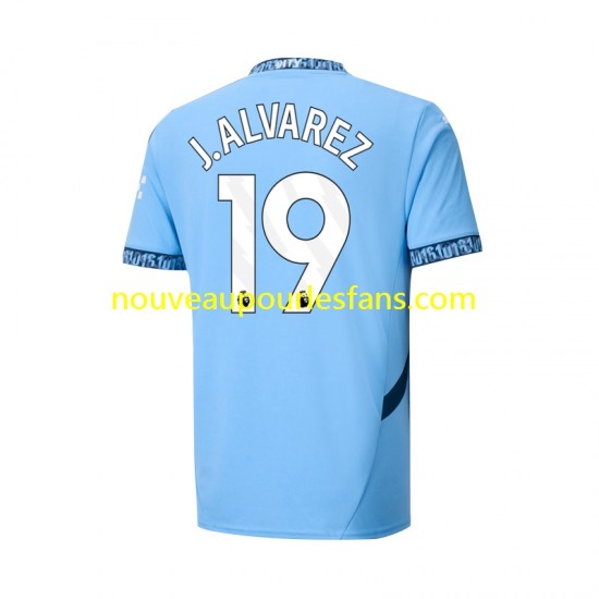 Maillot Manchester City Julian Alvarez 19 Homme Tenue Domicile 2024-2025 Manche Courte