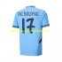 Maillot Manchester City UCL Font DE BRUYNE 17 Homme Tenue Domicile 2024-2025 Manche Courte