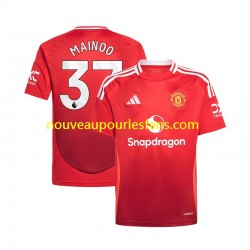 Maillot Manchester United Kobbie Mainoo 37 Homme Tenue Domicile 2024-2025 Manche Courte