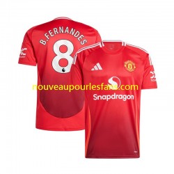 Maillot Manchester United Bruno Fernandes 8 Homme Tenue Domicile 2024-2025 Manche Courte