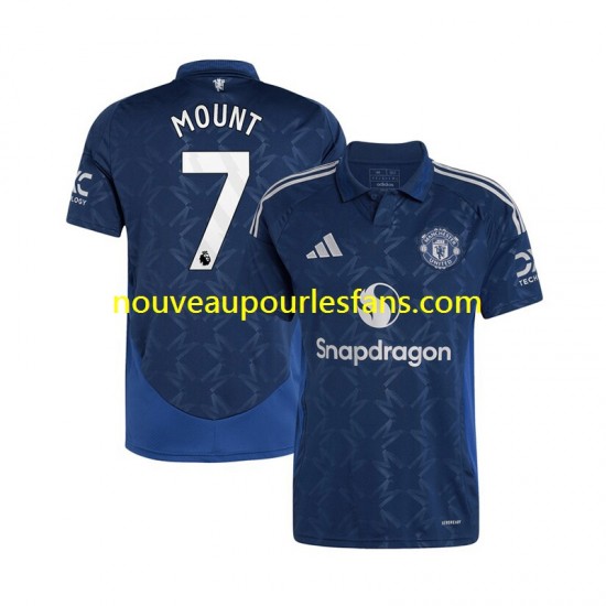 Maillot Manchester United Mason Mount 7 Homme Tenue Extérieur 2024-2025 Manche Courte