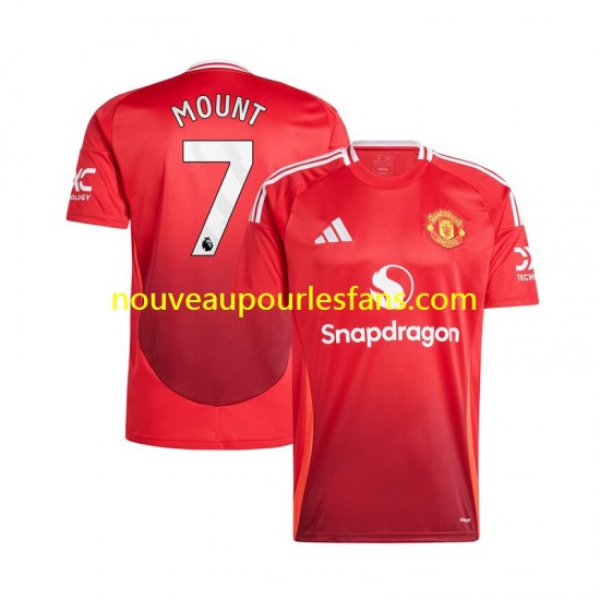 Maillot Manchester United Mason Mount 7 Homme Tenue Domicile 2024-2025 Manche Courte