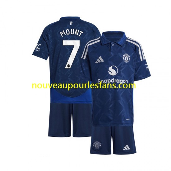 Maillot Manchester United Mason Mount 7 Enfant Tenue Extérieur 2024-2025 Manche Courte