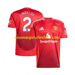 Maillot Manchester United Victor Lindelof 2 Homme Tenue Domicile 2024-2025 Manche Courte