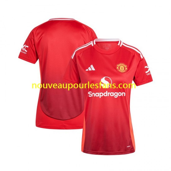 Maillot Manchester United Femme Tenue Domicile 2024-2025 Manche Courte