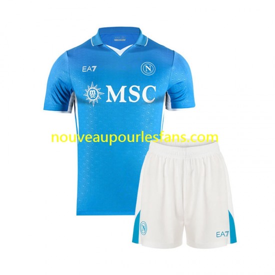 Maillot Naples Enfant Tenue Domicile 2024-2025 Manche Courte