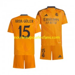 Maillot Real Madrid Arda Guler 15 Enfant Tenue Extérieur 2024-2025 Manche Courte