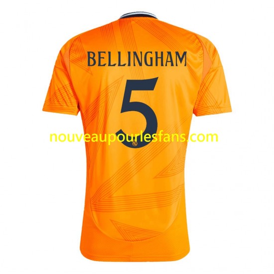 Maillot Real Madrid BELLINGHAM 5 Homme Tenue Extérieur 2024-2025 Manche Courte
