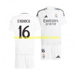 Maillot Real Madrid ENDRICK 16 Enfant Tenue Domicile 2024-2025 Manche Courte