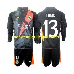 Maillot Real Madrid Andriy Lunin 13 Gardien Enfant Tenue Extérieur 2024-2025 Manche Longue
