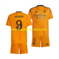 Maillot Real Madrid Kylian Mbappé 9 Enfant Tenue Extérieur 2024-2025 Manche Courte