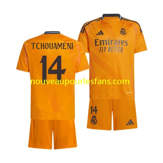 Maillot Real Madrid Tchouameni 14 Enfant Tenue Extérieur 2024-2025 Manche Courte