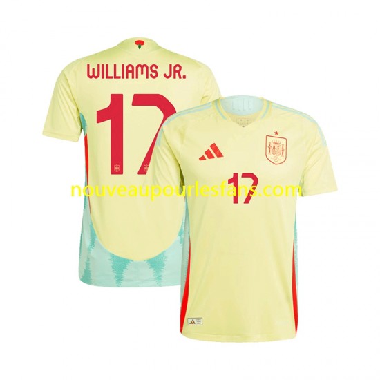 Maillot Espagne WILLIAMS JR 17 Homme Tenue Extérieur Euro 2024 Manche Courte